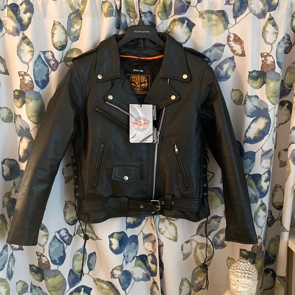 Genuine Leather Biker Jacket Womens
